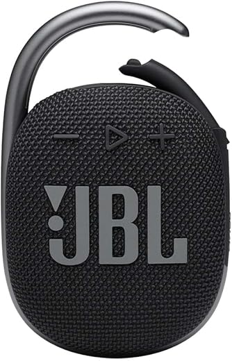 JBL Clip 4, Wireless Ultra Portable Bluetooth Speaker, Pro Sound, Integrated Carabiner, Vibrant Colors with Rugged Fabric Design, Dust &...