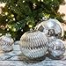 KI Store Large Christmas Balls Silver 4-Inch Mercury Christmas Ornaments Shatterproof Christmas Tree Decorations