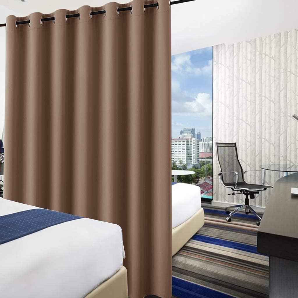 LITTLE BIRD Blackout Curtains Portable Privacy Window Treatment Panels for Living Room Bedroom Patio Door Taupe(Wide 72 Inch by 96 Inch Long-1 Panel)
