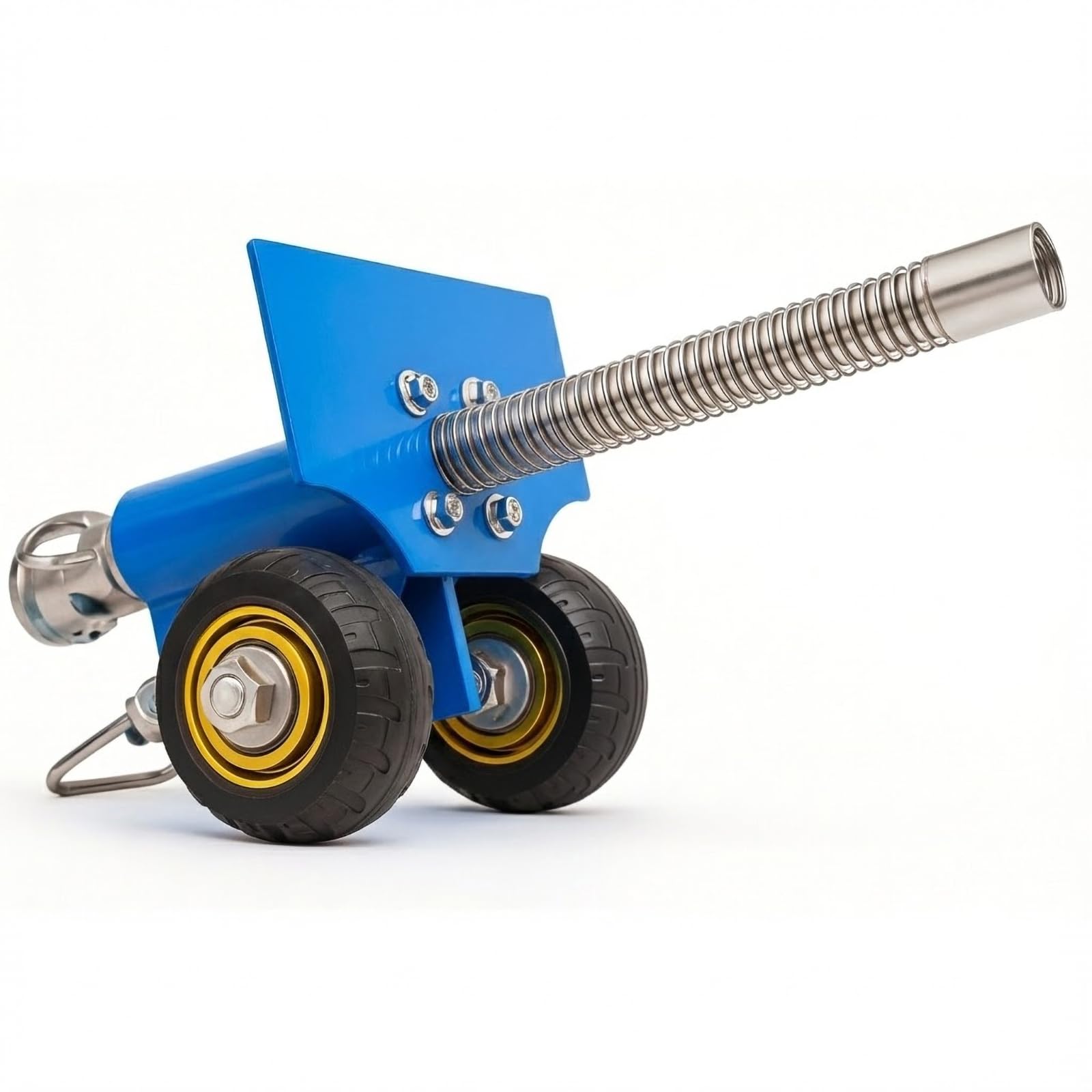 TIETHEKNOT Stainless Steel Mini Cannon Model with Recoil Mechanism - Perfect for Outdoor Games and Collectors’ Gift (Blue)