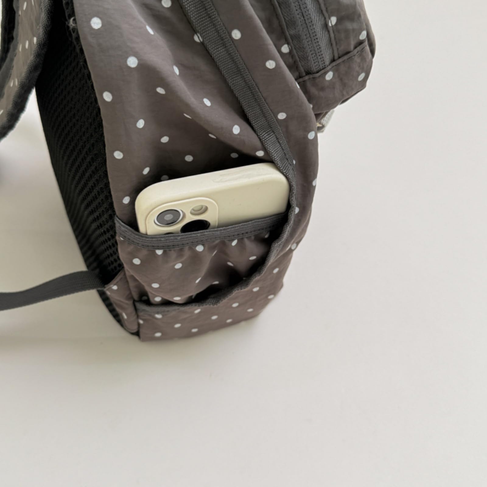 Zaino Polka DOT Stampa Nylon Mini Zaino, Cordone Multi Tasca Borsa Casual per Viaggi Scolastici Uso Quotidiano-Yellow