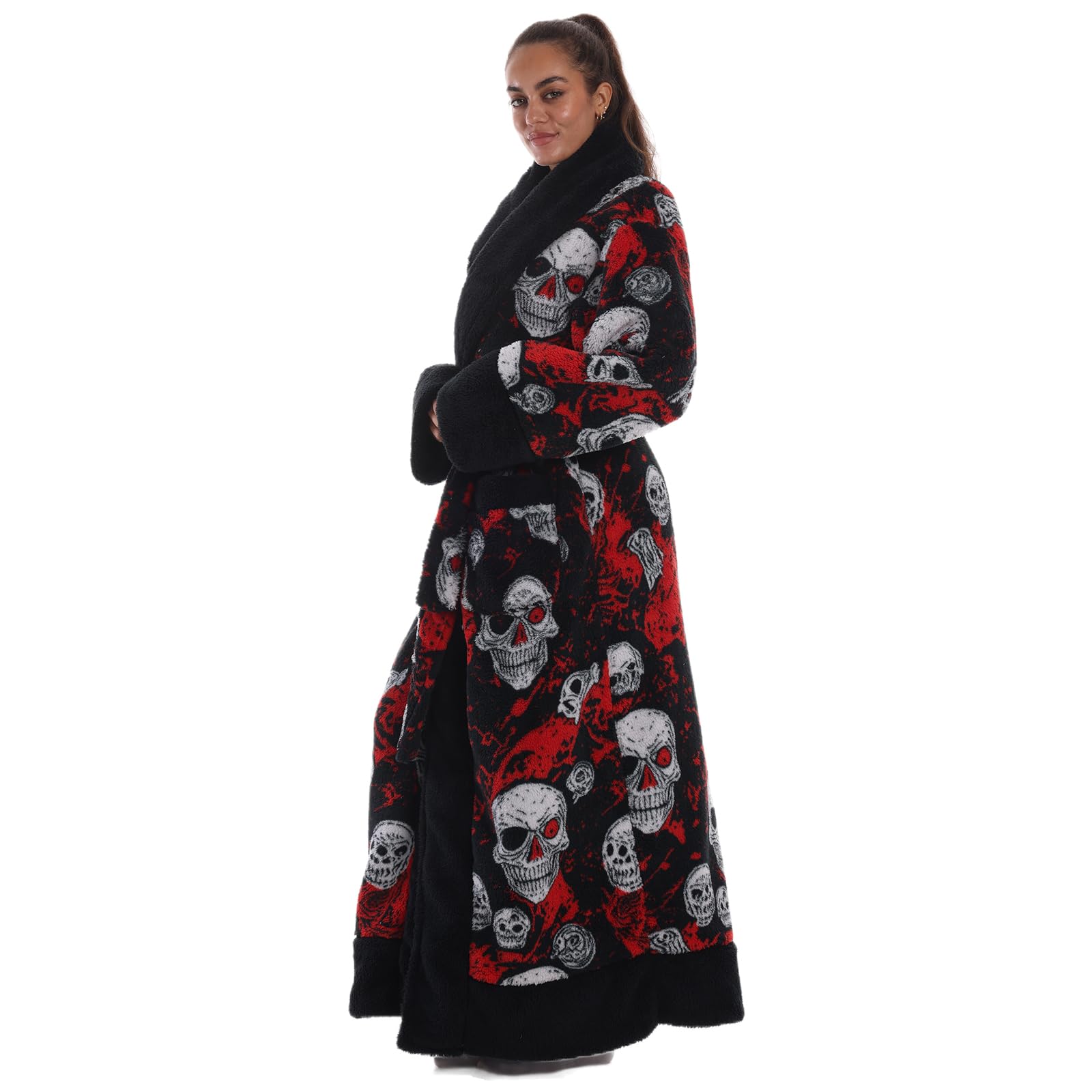 Albornoz Unisex Adultos - Albornoz de Felpa Largo 140 cm Extra Suave, Absorbente, Cinturón Ajustable, 2 Bolsillos, Talla Única para Hogar, Spa