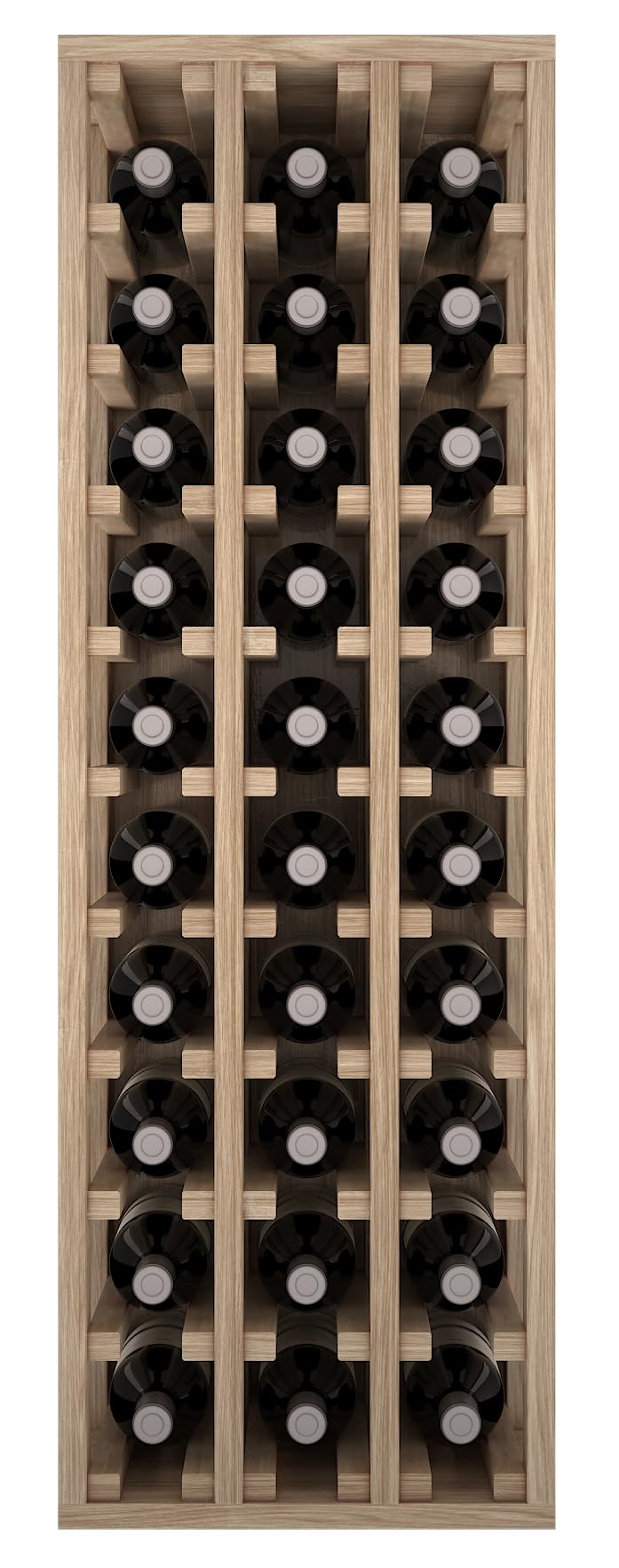 Botellero de Madera para 30 Botellas de Vino Diseño Vertical Mueble Tipo Wine Rack 105x35x32 cm