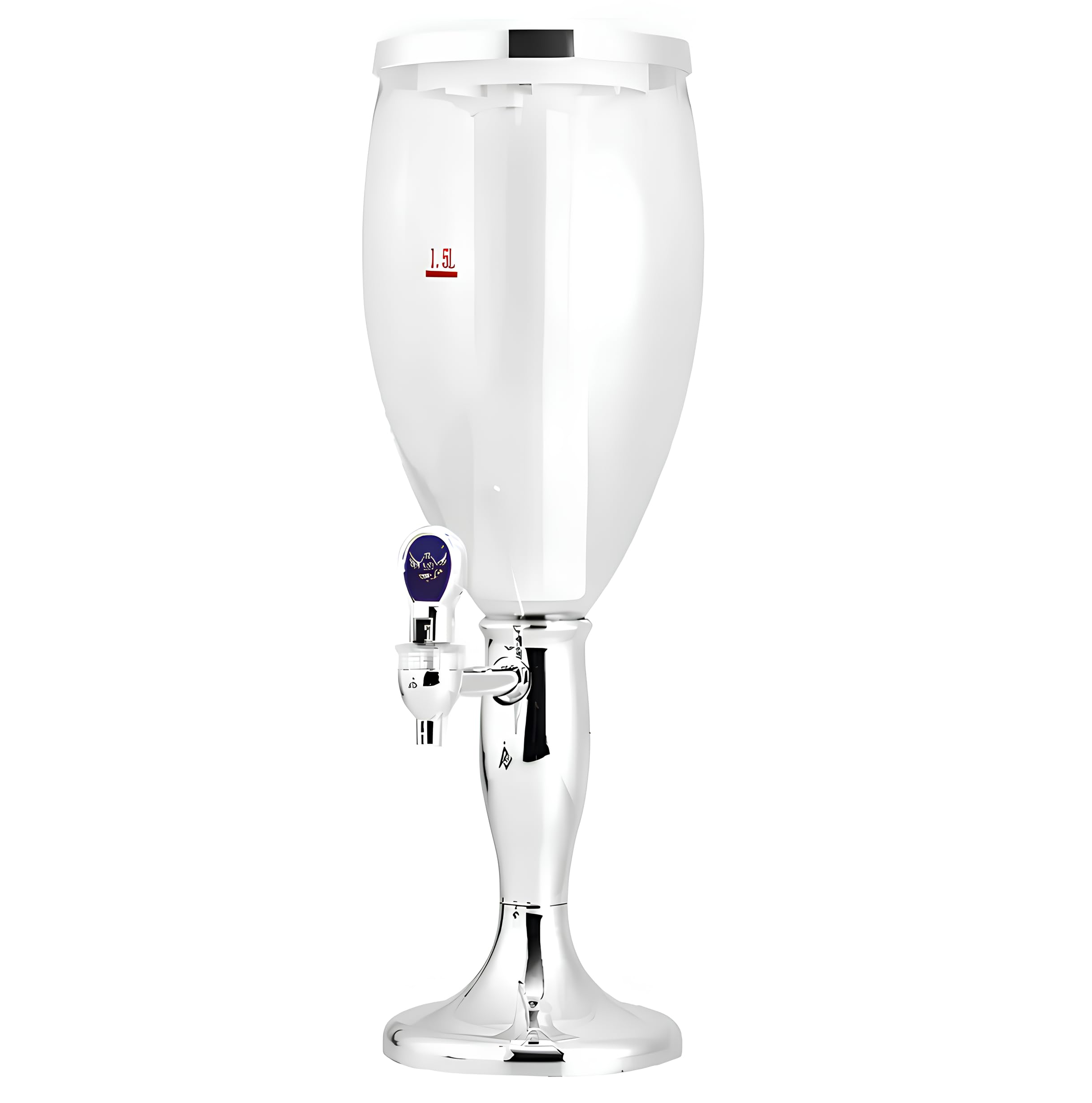 Dispensador de cerveza de 1,5 L con compartimento de hielo central, iluminación integrada multicolor, dispensador de bebidas con grifo, acabado dorado