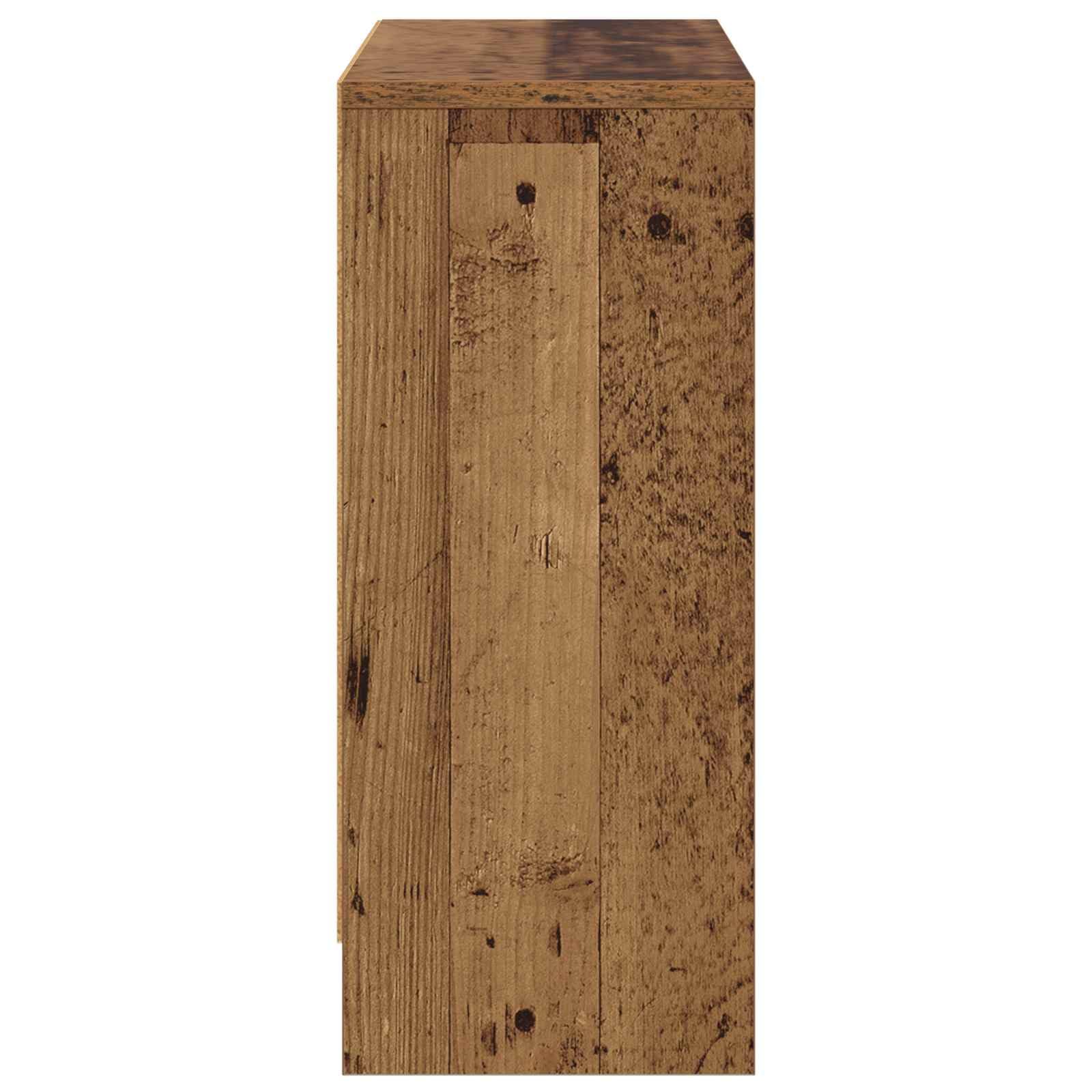 Credenza in legno anticato, 73,5 x 22,5 x 53,5 cm, comò con
