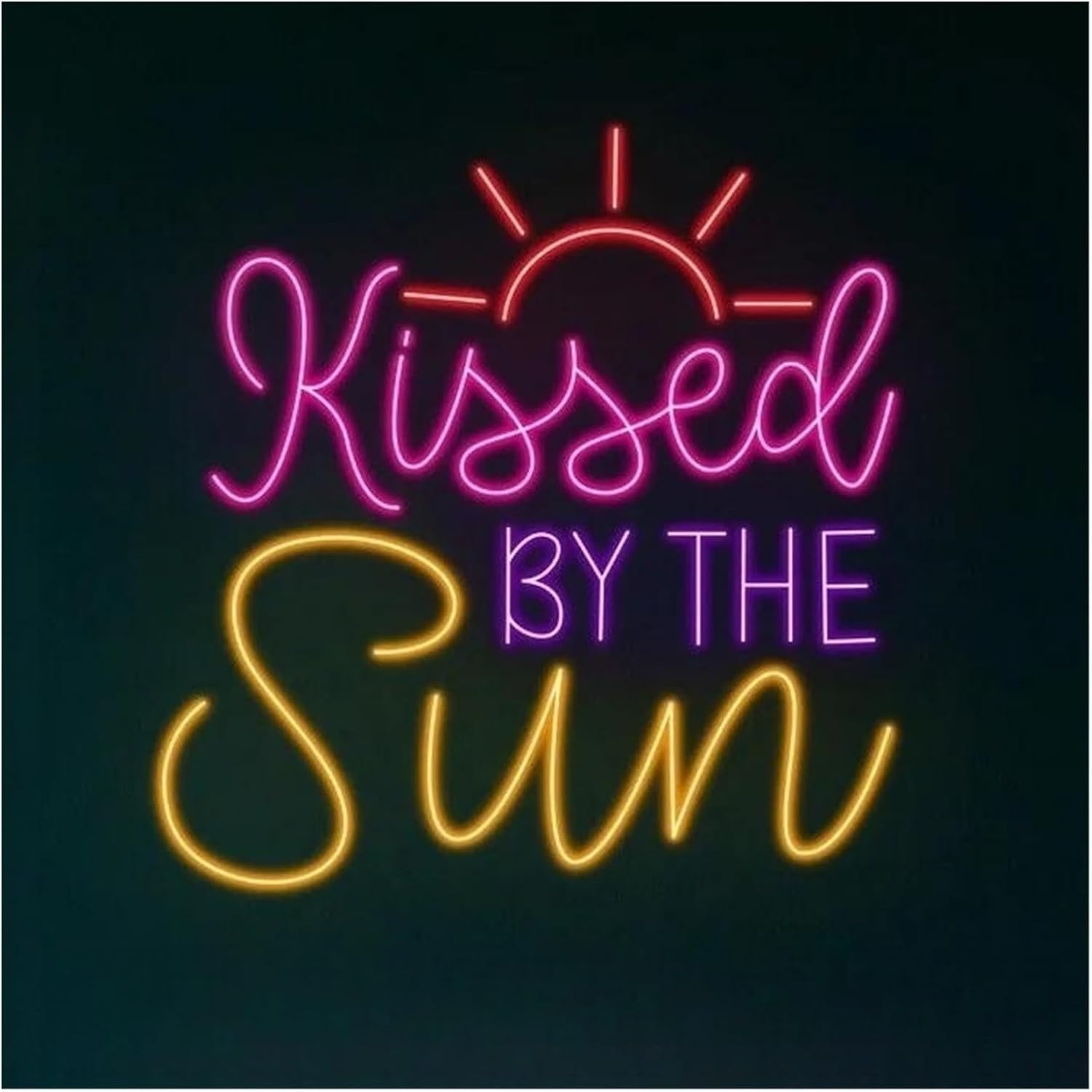 Insegna al neon Lampada Baciata dal sole di benvenuto estiva Decorazione per atmosfera da spiaggia 51 cm