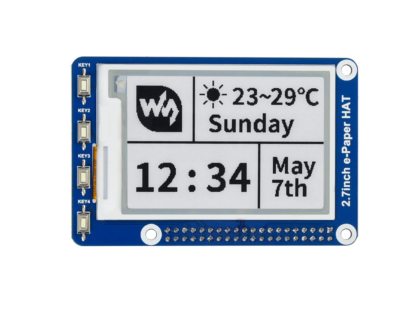 TOP1 2 7inch E-Ink E-Paper Display HAT for Raspberry Pi 264 176 Resolution Screen Black White Monitor with