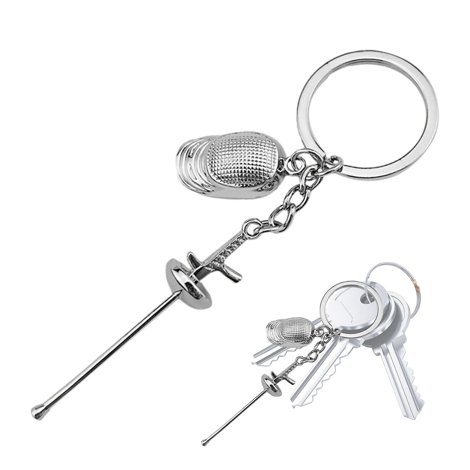Veeteah Fencing Keychain | Sabre Fencing Pendant Keychain - Sports Lovers Collectible Keychains for Working, School, Traveling, Camping, Business Trips