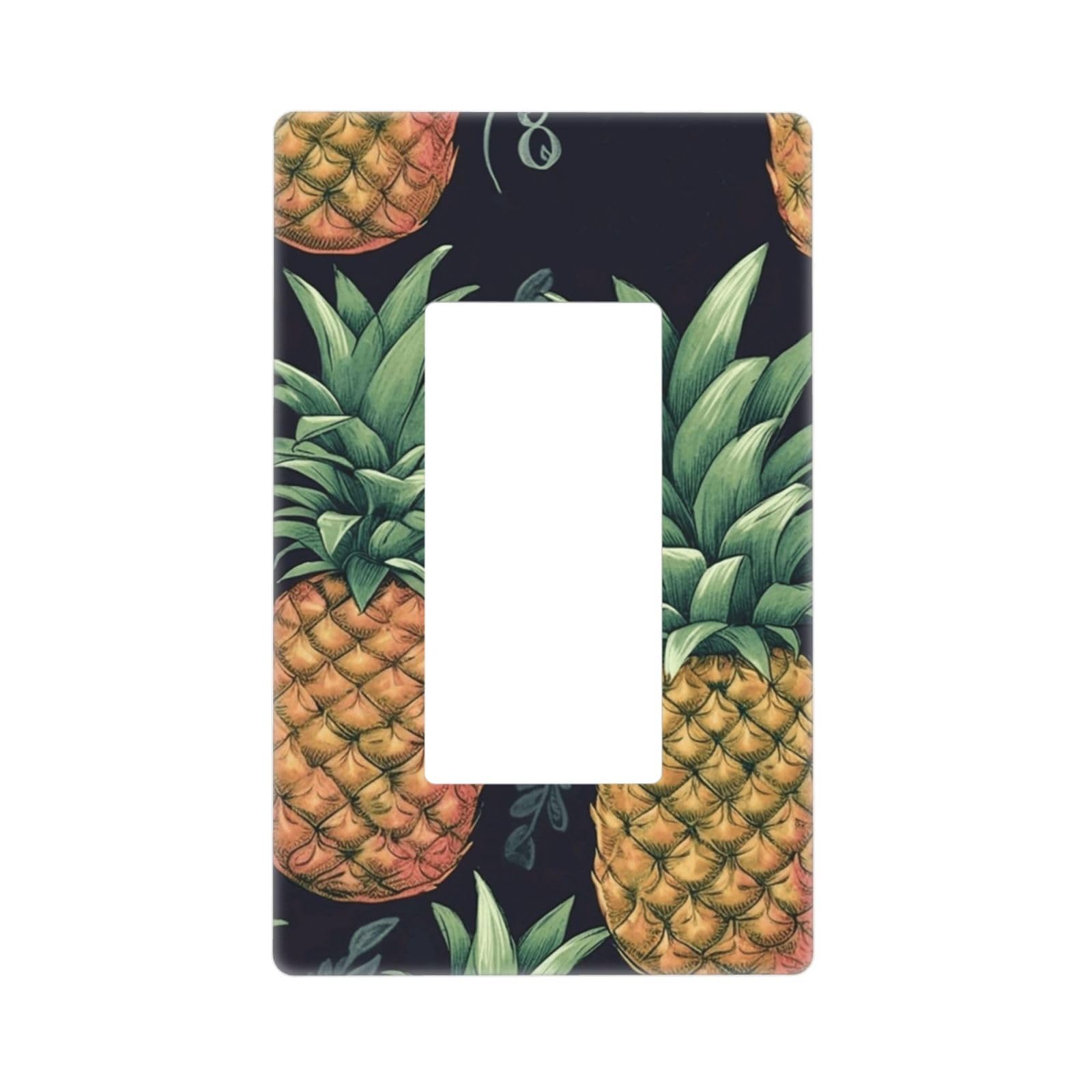 Pineapple Wall Plate Cover 1 Gang Light Switch Cover Decorative Single Duplex Wall Plates Standard Size Decorator Blank Electrical Switch Plate Cover for Electrical Outlets