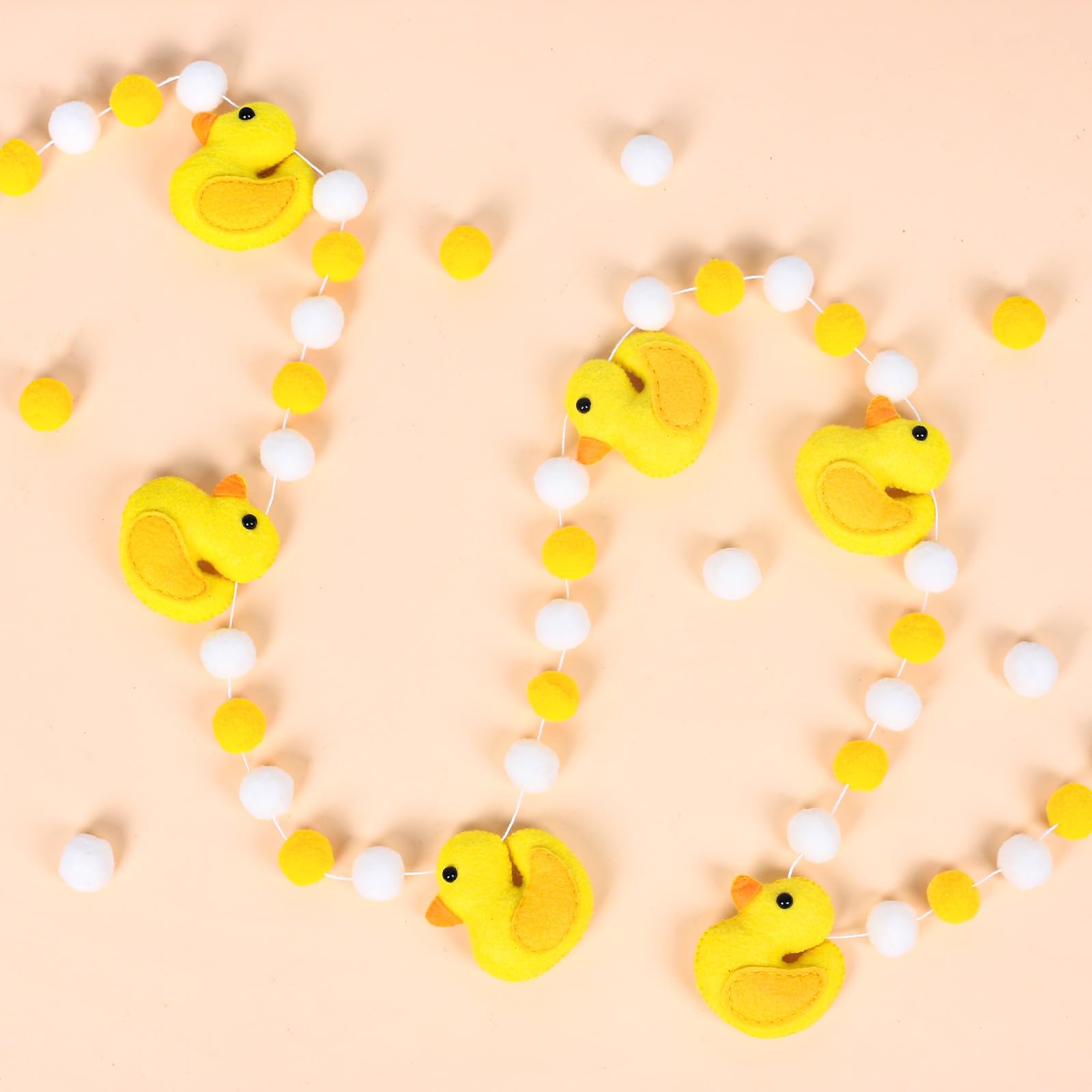 Lot de 2 guirlandes de canards jaunes mignons pour photos sur le thème du canard, décorations de fête d'anniversaire à suspendre