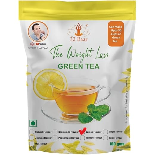 32 Baar Lemon Flavour Tea Herbal Infusion Green Tea Relaxing