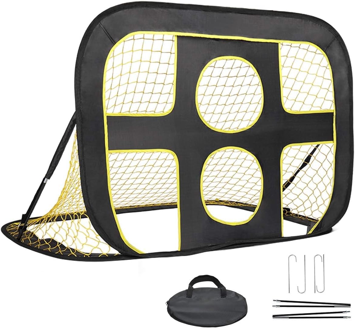 2-in-1 Pop Up Soccer Goal for Kids, Indoor/Outdoor Kids Soccer Net Portable Soccer Goal Mini Soccer Goal Easy Set-Up Youth Soccer Net Soccer Pop Up Net Beginner Soccer Goal Collapsible Soccer Goal