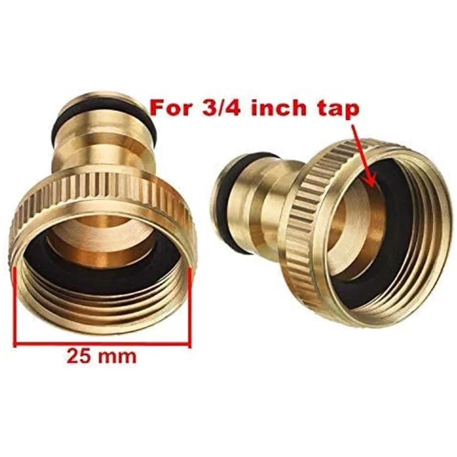 Dunnet Tools Brass Female Tap Adaptor 3/4” BSP, Threaded Garden Hose Tap Connector - Image 2