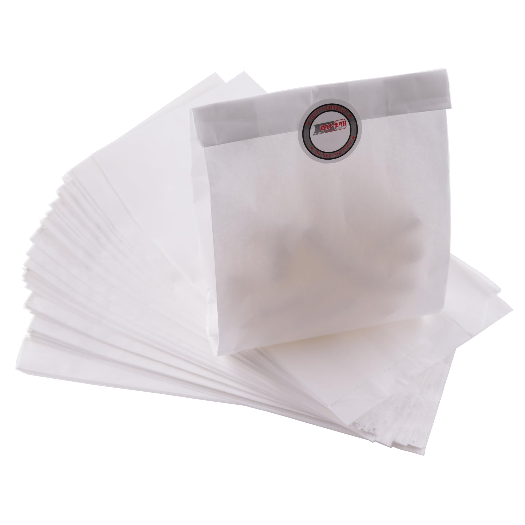DIY-24H | Diferentes tamaños a elegir | Bolsas de papel de color blanco bolsas de regalo pequeñas bolsas de caramelos, estrellas de Navidad, bolsas de galletas, bolsas de pan (180 x 350 x 60 mm, 1000