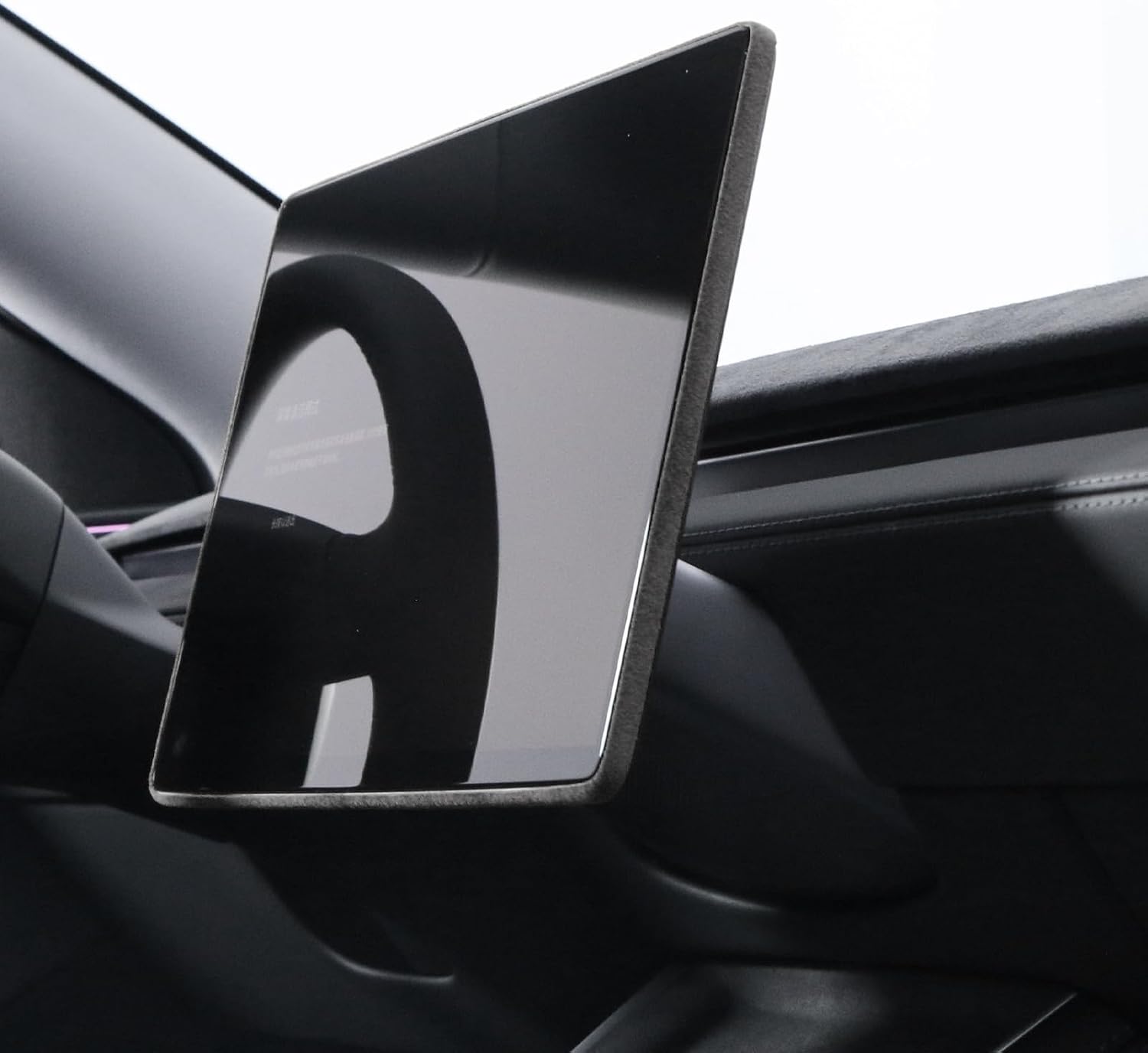Suede Touchscreen Bezel Trim for Tesla Model 3 17-23 Model Y 19-25 Black