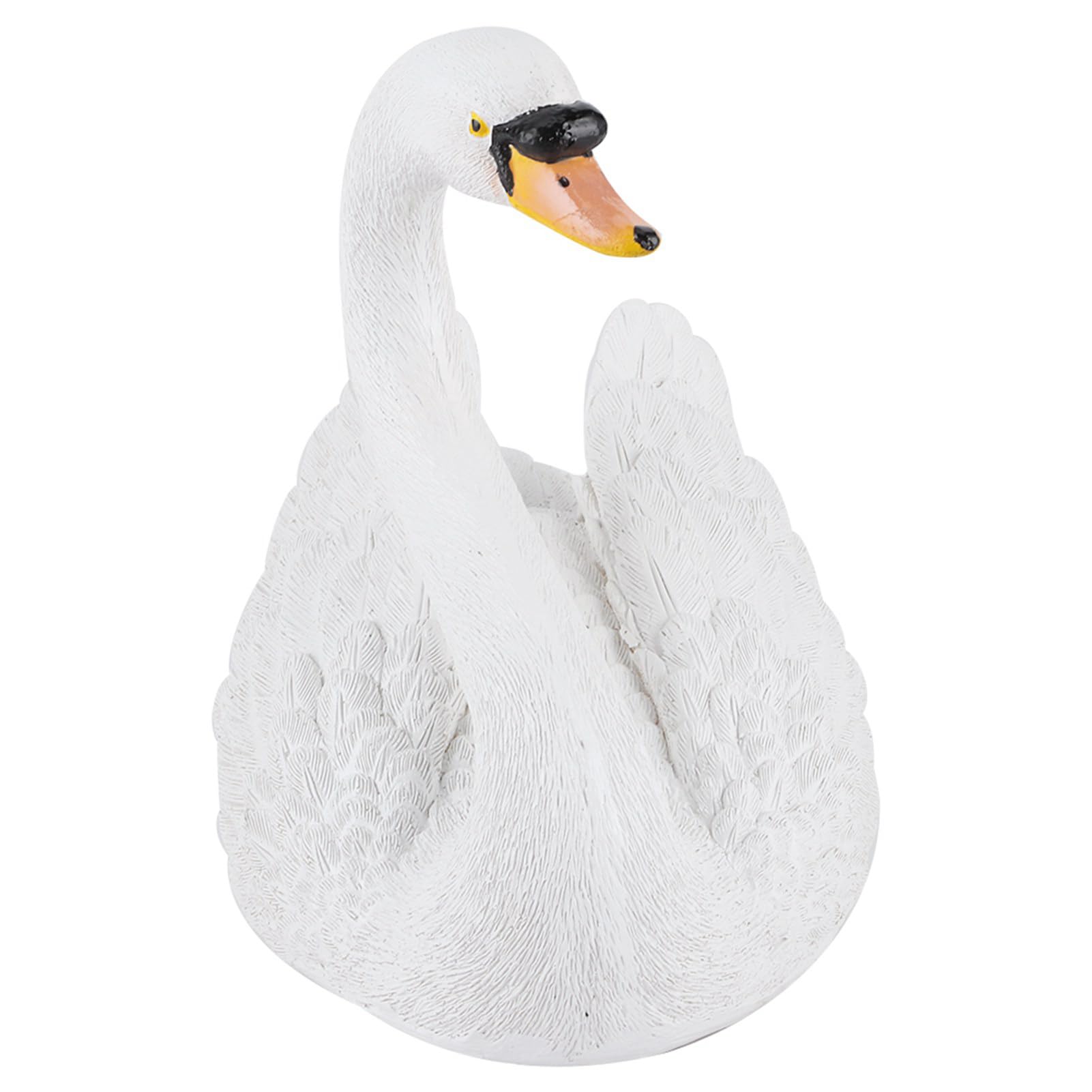KIMISS Large Swan Garden Ornament - Floating White Resin Swan Statue for Outdoor Decoration and Landscaping