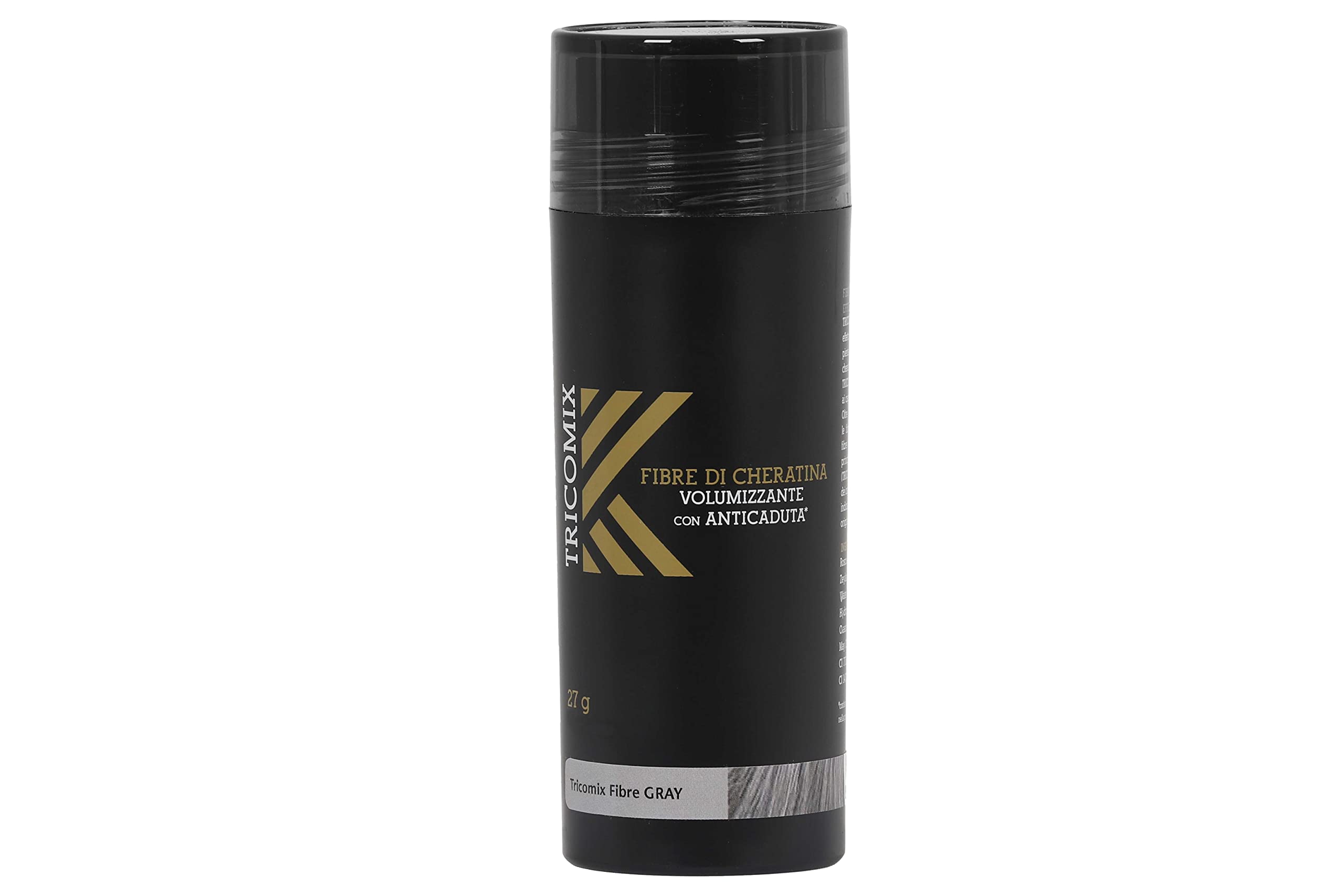Tricomix Fibre Gray 27gr - Volumizing Keratin Fibers With Anti Hair Loss Principles, grey, 27 g (Pack of 1)