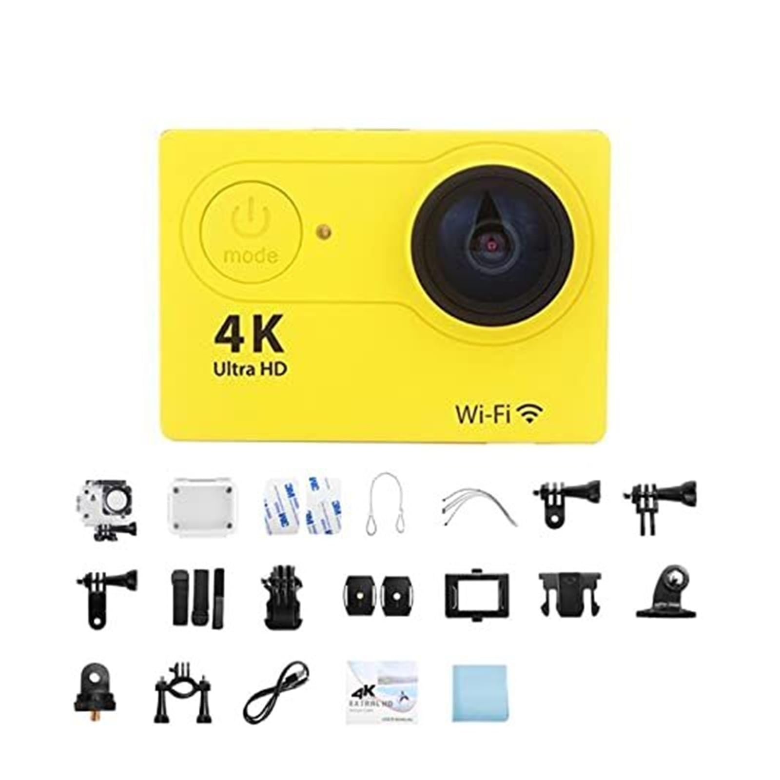 Kamera Akcji 4K Ultra HD Z Wodoodporną Konstrukcją, Szerokim Kątem 170° I Ekranem 2,0 Cala(32G Card; Slivery)