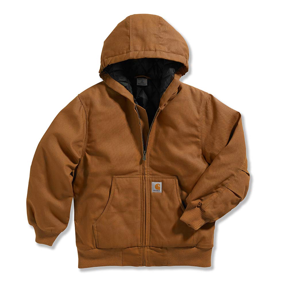 Carhartt Kid's CP8489 Work Active Jacket- Quilt Taffeta Lined - Boys - X-Small (6) - Carhartt Brown