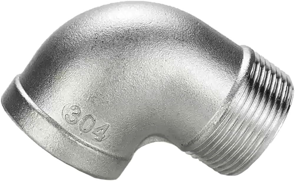 Stainless Steel Coupler Pipe Fitting,1/8" Female to Male 90 Degree Elbow Connector 304,1PCS