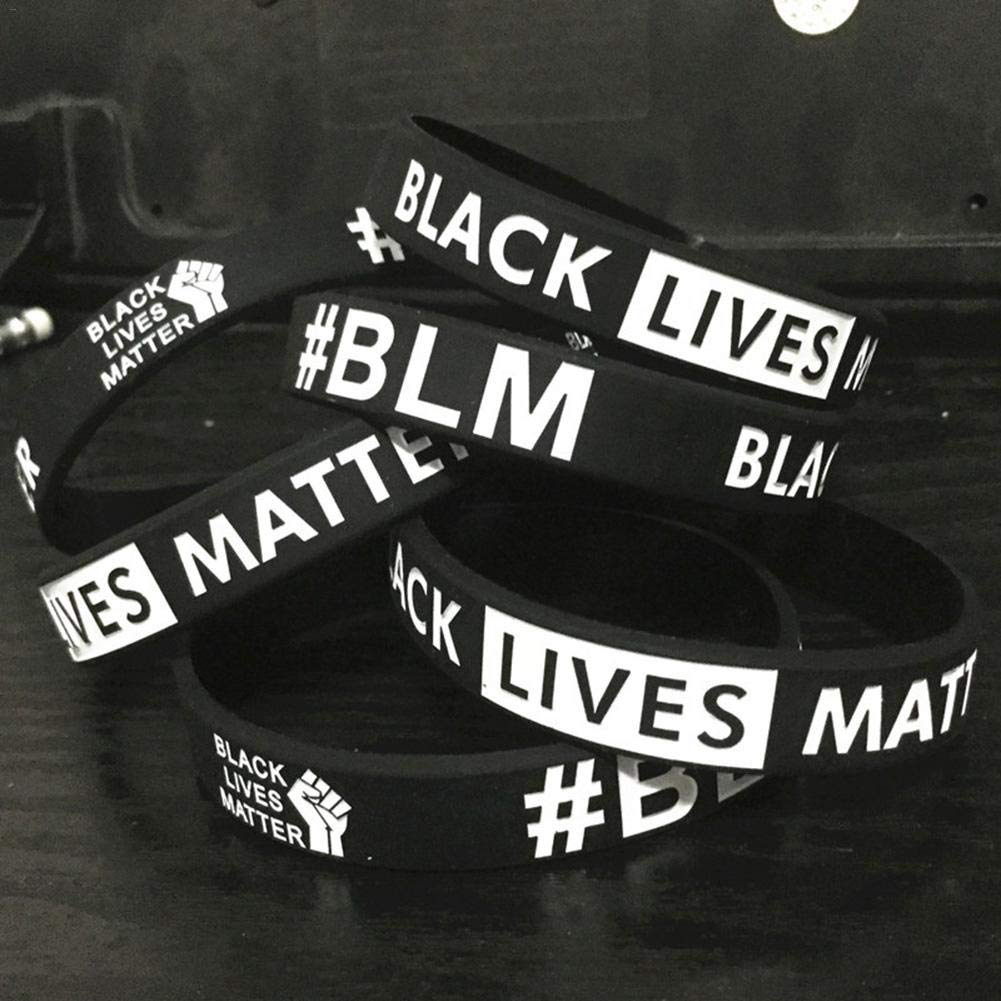 "Black Lives Matter" Silicone Wristband - Inspirational Rubber Bracelet For Men & Women, Black