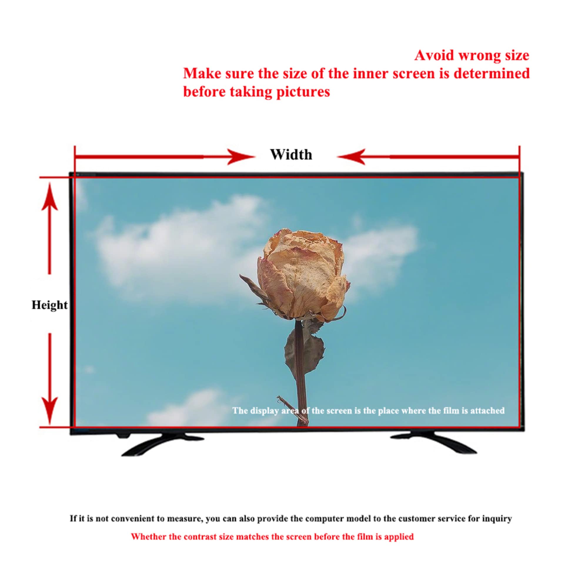 CUNIO Film antireflet 42-75 Pouces Film TV Mat Anti-rayonnement Protecteur d'écran de télévision Réduire la Fatigue oculaire, pour LCD, LED, OLED et QLED 4k HD TV HD / 42in 930x558mm