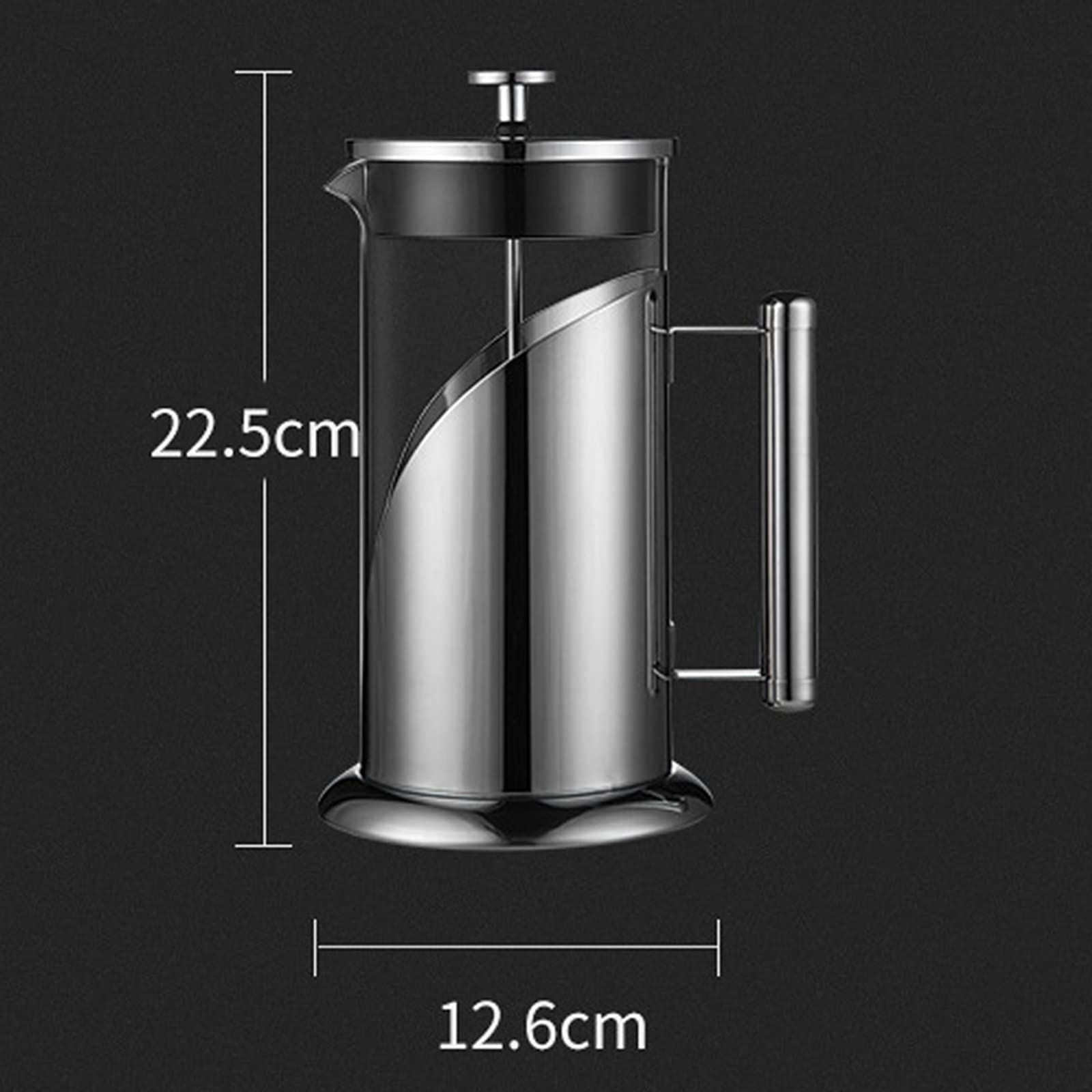 French Press ekspres do kawy - żaroodporny borokrzemowy praska do kawy ze stali nierdzewnej z 3-stopniowym filtrem - kawa i herbata - duża 1000 ml szklana karafka ekspres do kawy