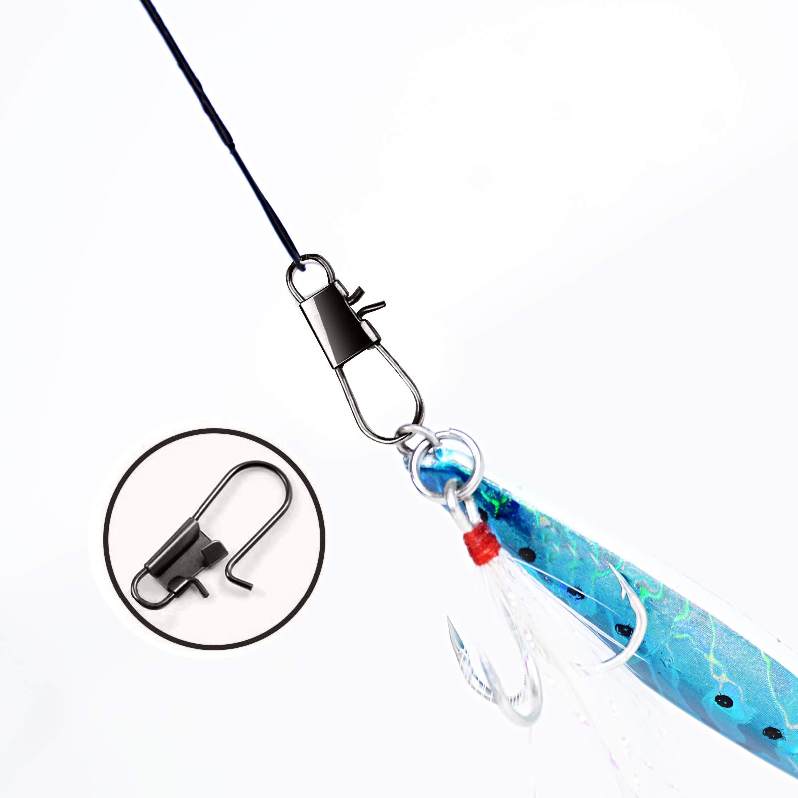 Émerillons de pêche à pression Lot de 20 émerillons de pêche en acier inoxydable de type B à