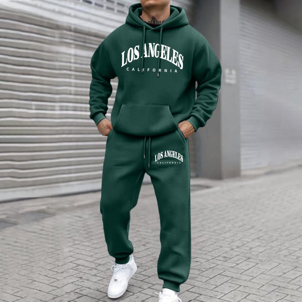 shownicer Survêtement Homme Jogging Ensemble Hiver Manches Longues Imprimé Ample Sportswear