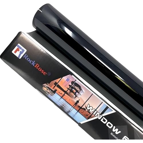 RockRose 5% Premium Carbon Car Window Tint Film 20 in x 15FT 2PLY Charcoal Privacy Film UV, Heat Blocking Tint for Car or Home Adhesive Film Easy Shrink, Plotter Friendly Pro Grade