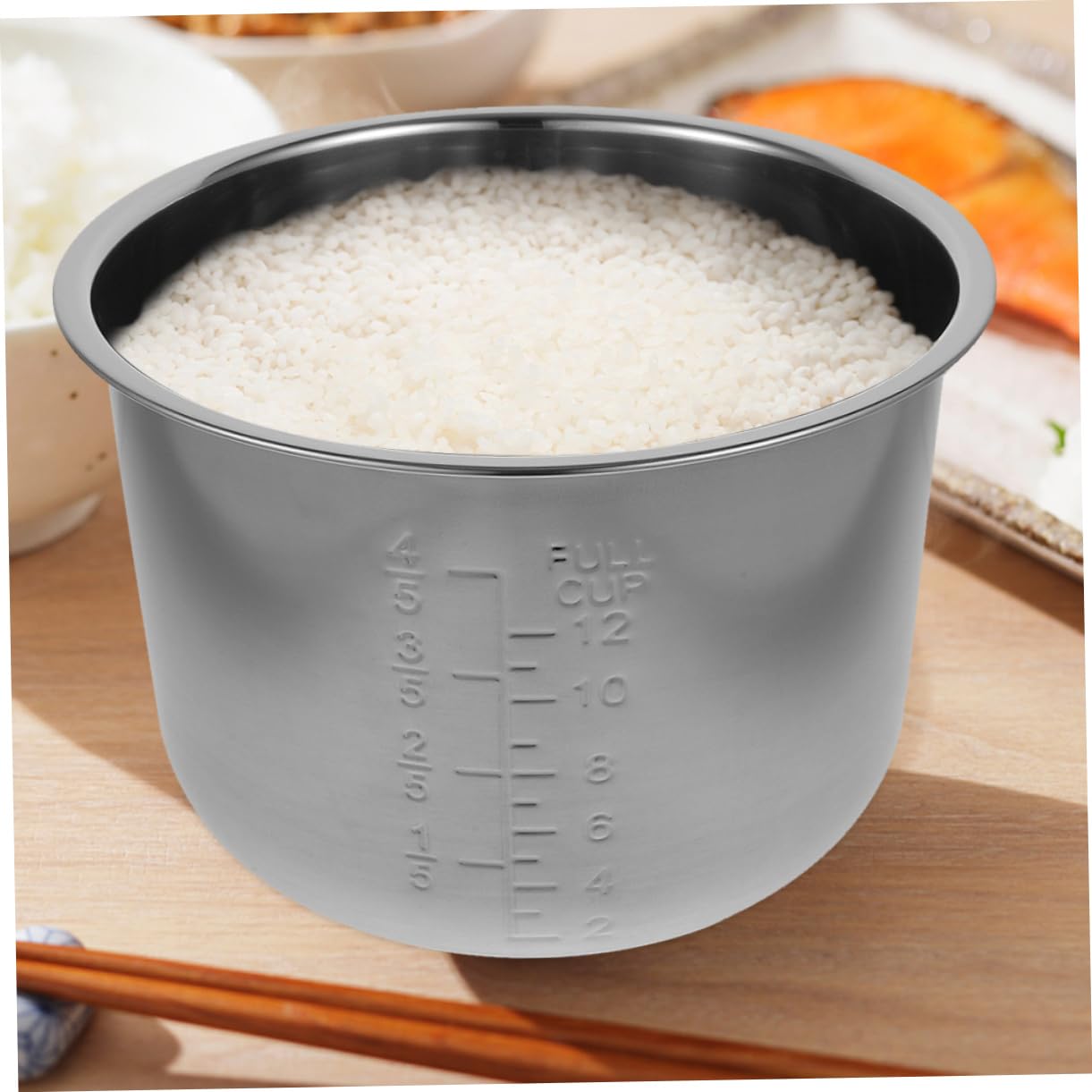 Zerodeko Revestimiento de Olla arrocera reemplazo Olla arrocera Interior con Bol Acero Inoxidable recipientes Cocina Repuesto de Cocina Forro eléctrica Acero Inoxidable 304 Silver