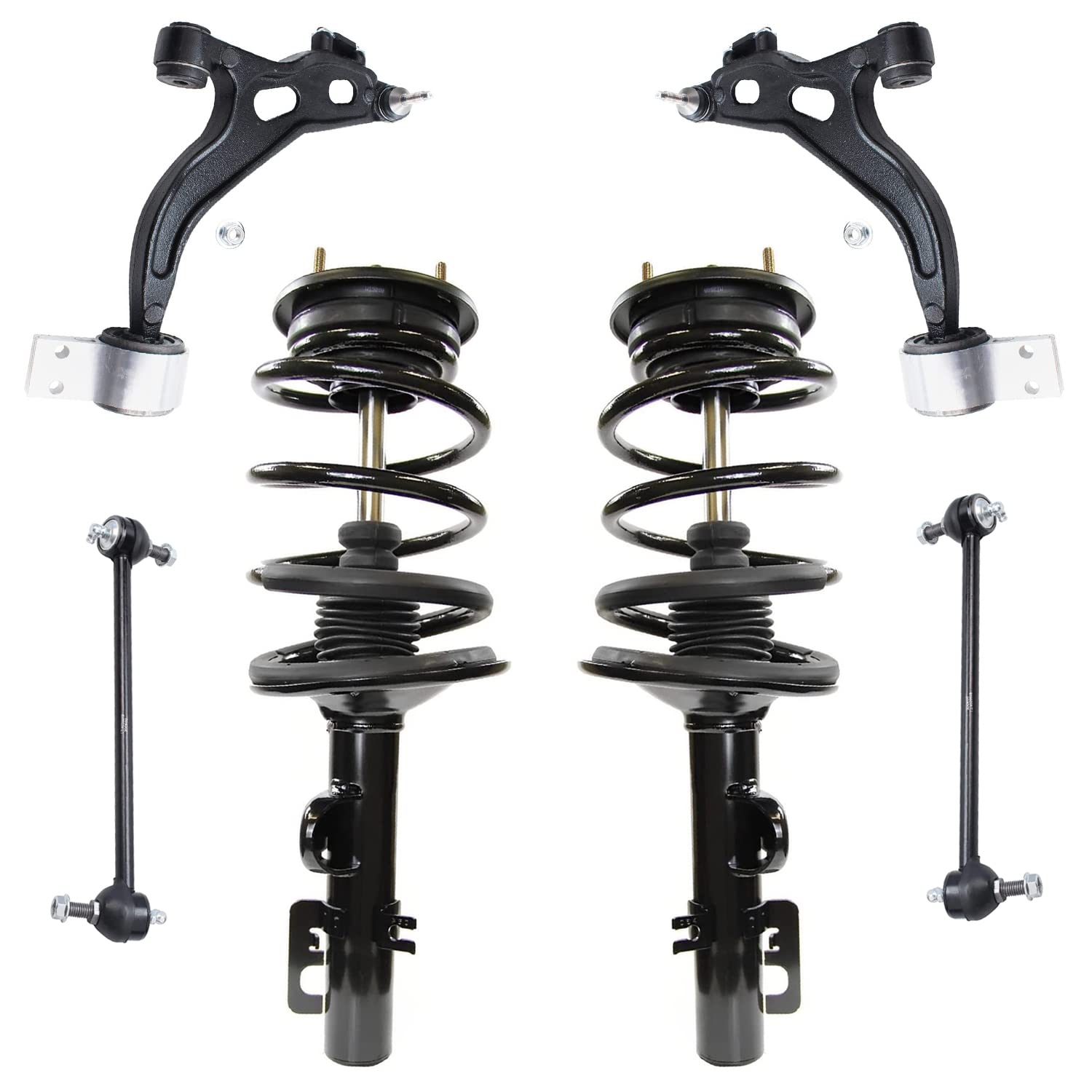 Detroit Axle - 6pc AWD Front Struts Lower Control Arms Sway Bar Links