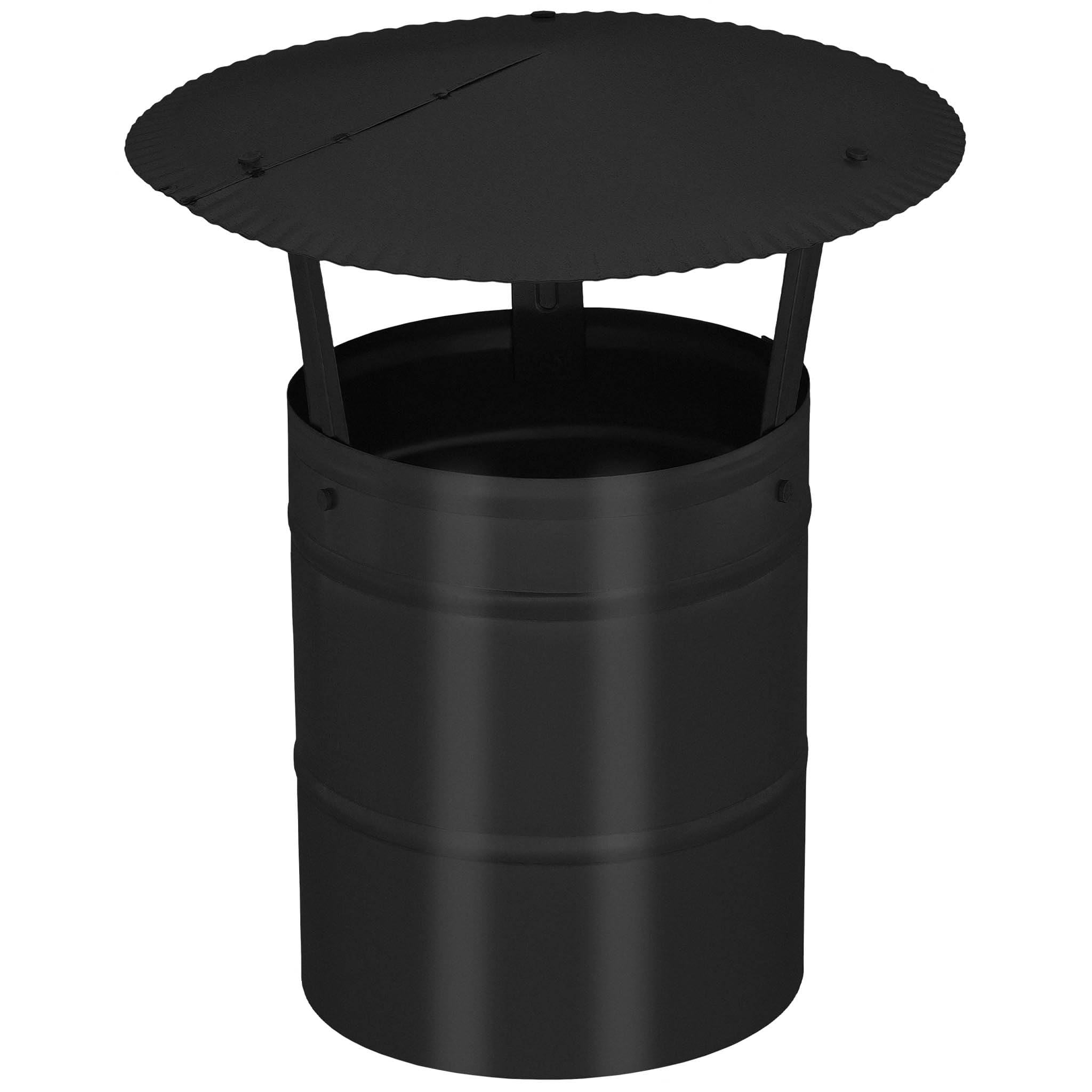 KOTARBAU® Sombrerete Chimenea - Acero Galvanizado y Pintado en Polvo - ø 160 mm - Negro - Sombrero Chimenea - Caperuza Salida Humos - Resistente a la Corrosión - Fácil Instalación