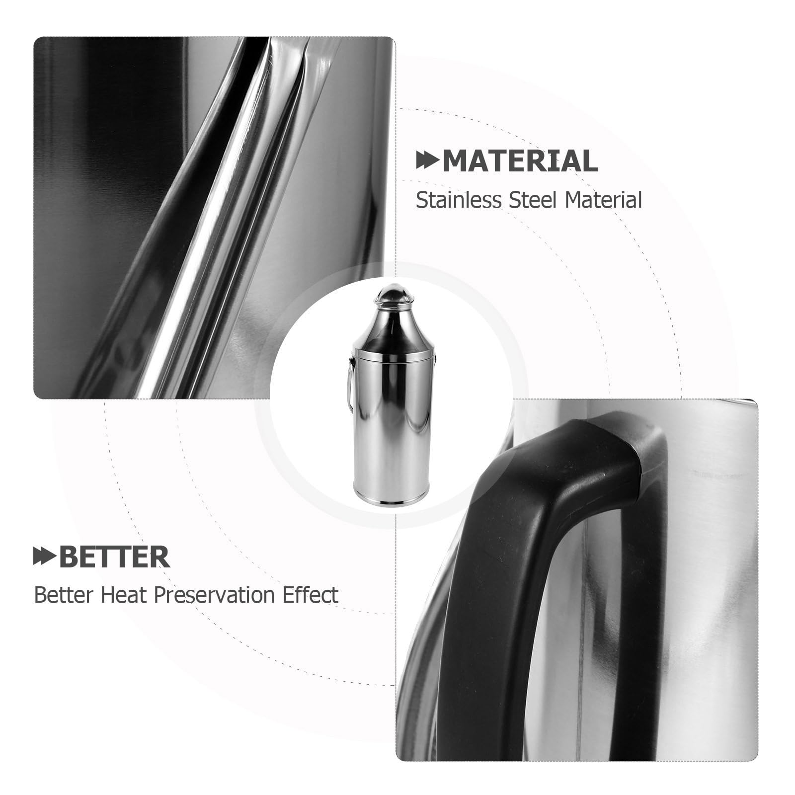 INOOMP Bouteille D'eau Isotherme avec Poignée 3.2l en Acier Inoxydable Grosse Capacité et Isolation Thermique Maison Voyages