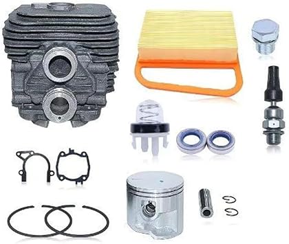 50mm Bore Cylinder Piston Kit TS410 TS420 Chainsaw Parts, Engine Repair Set with Decompression Valve, Filter and Seals
