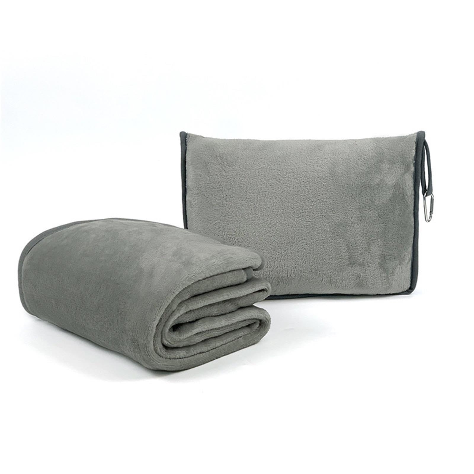 2 Mantas de Almohada for Coche en 1 para Viajes, Tren, Avión