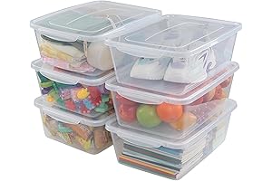 Under-Bed Storage Plastic Bins with Lids (6-Pack)