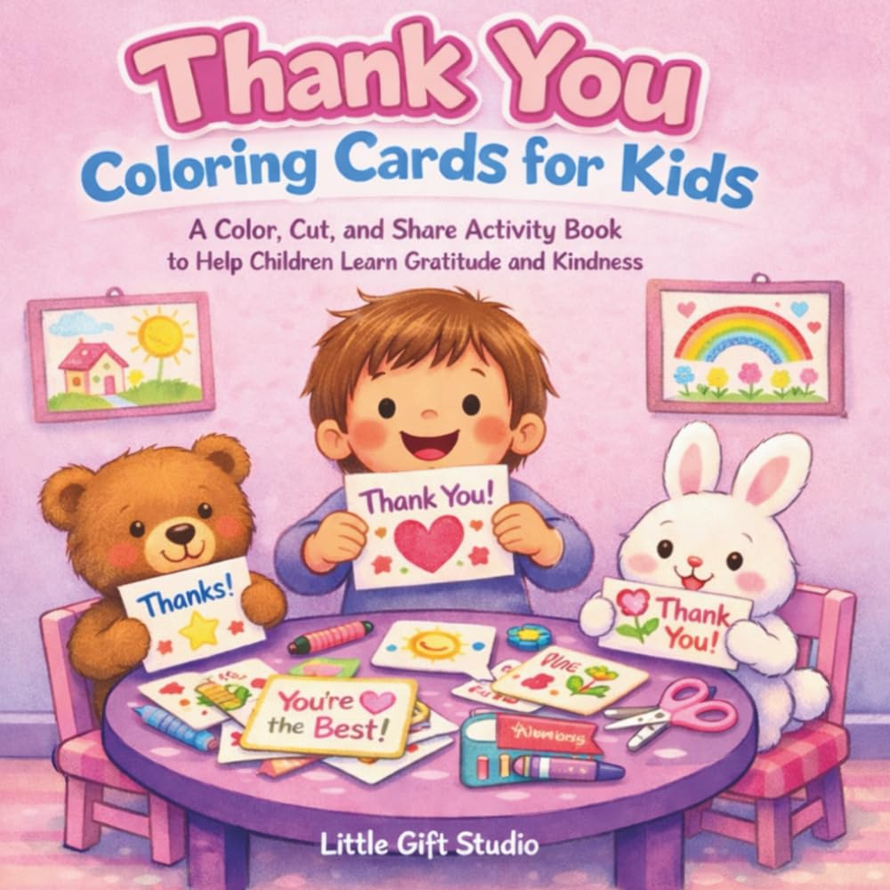 Thank You Coloring Cards for Kids: A Color, Cut, and Share Activity Book to Help Children Learn Gratitude and Kindness