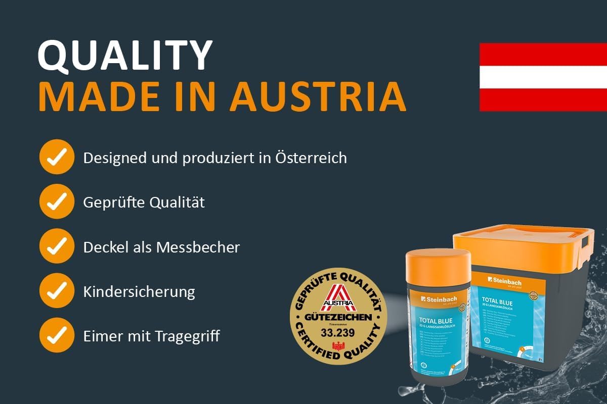 Steinbach Poolpflege-Set | Total Blue (20 g Tabs) 1 kg & Filter Balls 700 g | langsamlösliche Multifunktionstabletten | ersetzt 25 kg Filtersand | klares Wasser für Kartuschen- & Sandfilteranlagen