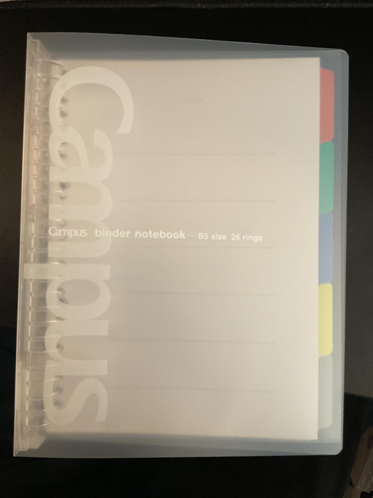 Binders For Course Note Kokuyo Binder Note Campus B5 26 Holes up to 100-sheet Transparent Le ...