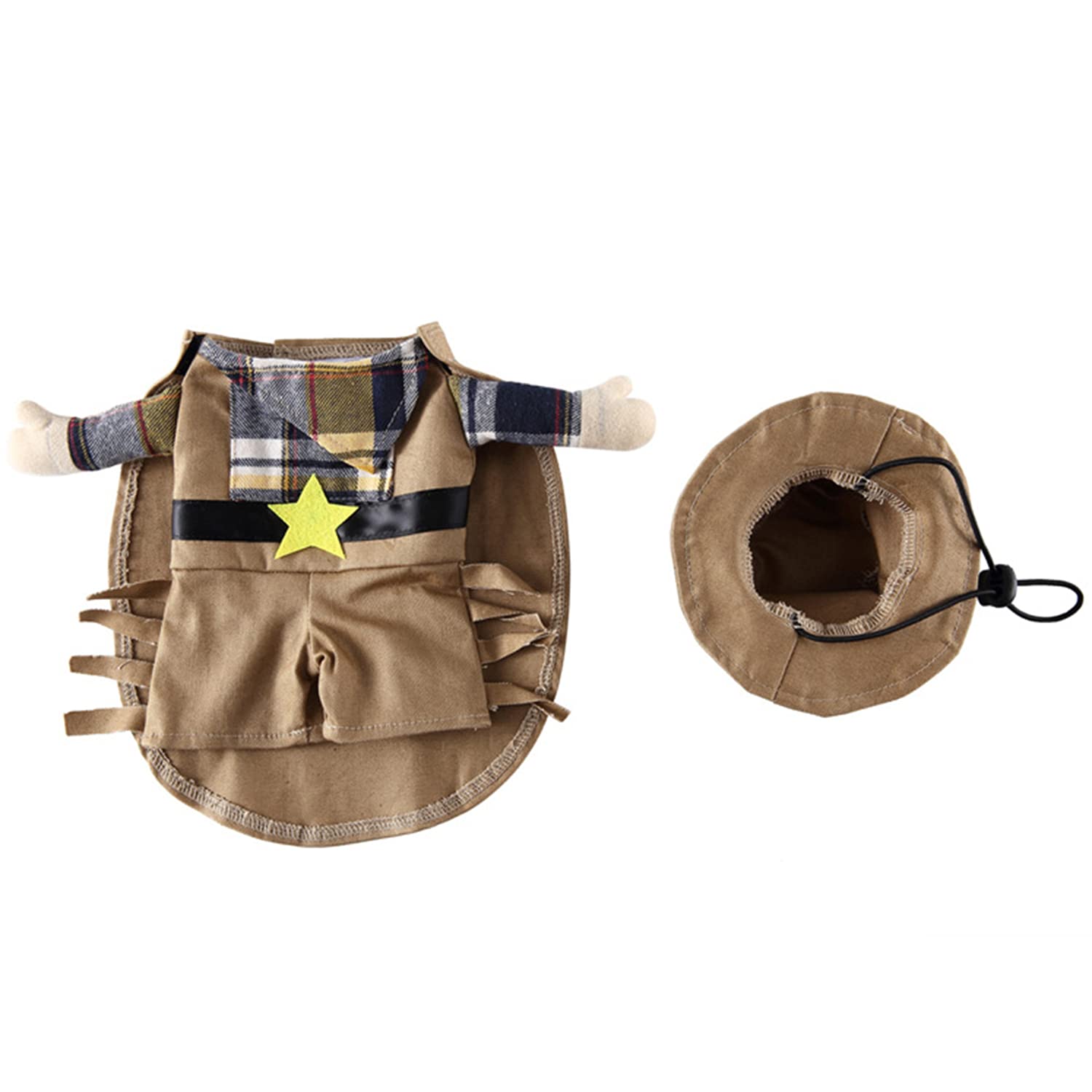 Photo 1 of **NEW**  Cow Boys Dogs Halloween Costumes with Hat Cape Funny Dog Cat Cosplay Dog Costumes for Small Dogs Halloween Dress-up Party?2,Cow Boy?