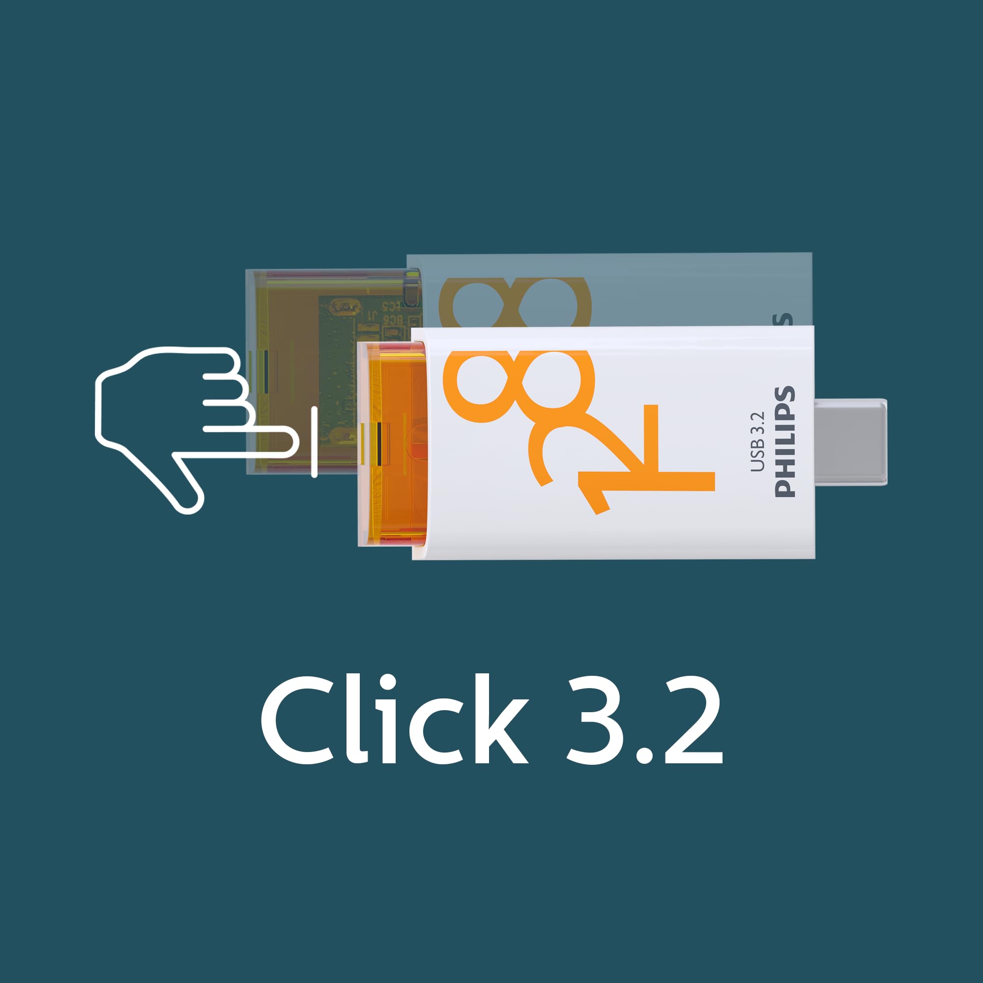 Philips Click Edition pamięć flash USB-C port USB 3.2 Gen 1 USB 128 GB do komputera, laptopa, smartfona, tabletu z portem USB-C, prędkość odczytu do 120 MB/s