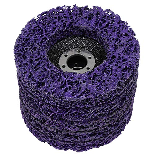 5PCS 100mm 4inch Poly Strip Disc Abrasive Wheel Paint Rust Removal Clean Tool for Angle Grinder (Purple)