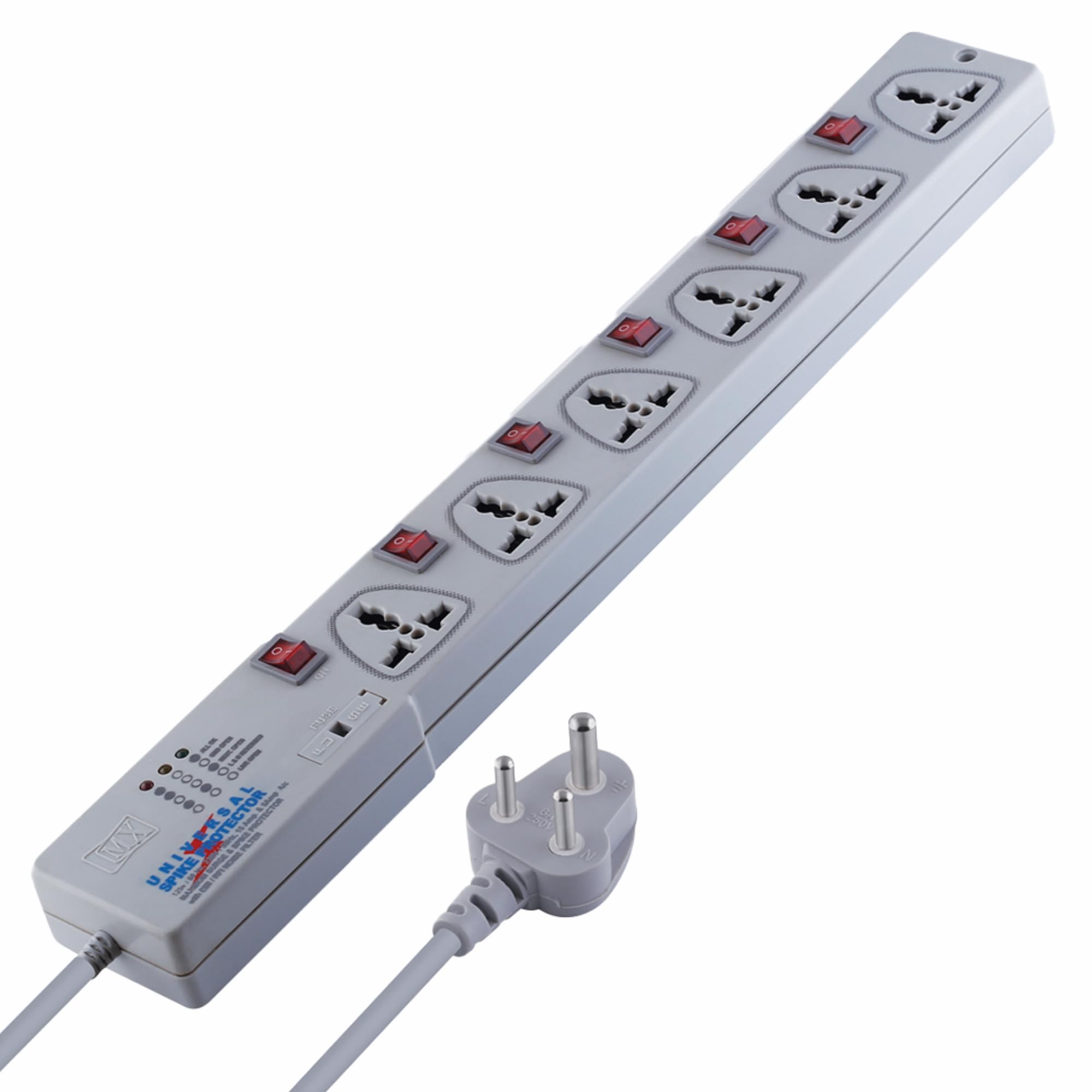 MX Spike Protector Extension Board Individual Switch 6 Outlet International Sockets Extension Cord 1.5 Meter Multi Plug Socket Extension Power Strip for Home & Office (5 Amp)-image-16