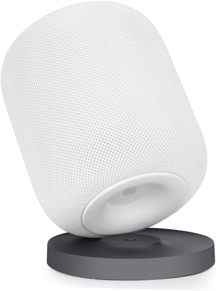 WAWAHA Aluminum HomePod Stand Non-Slip HomePod Coaster with Rubber Mats for HomePod Speaker (Gray)