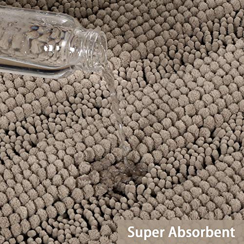 Image of Turquoize Bathroom Rug Set, 2 Piece Soft Absorbent Chenille Bath Rug Set