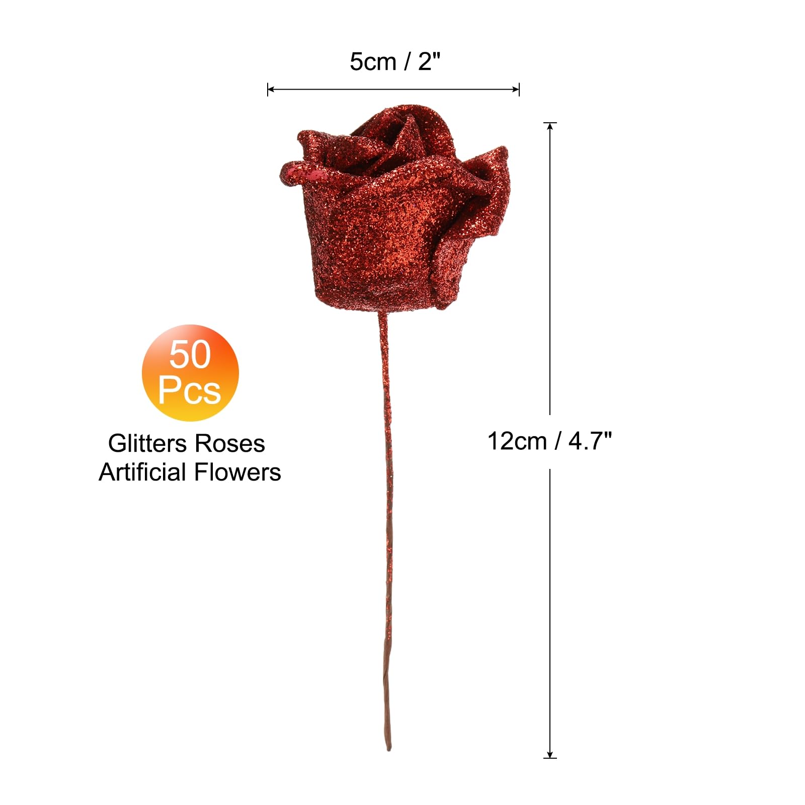 QUARKZMAN 50pz Rose Luccicanti Fiori Artificiali per Matrimoni Feste Uffici