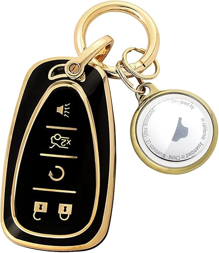 Kesenloe Funda para llavero Chevy con llavero Airtag, TPU de protección completa para llave de automóvil Chevrolet Equinox Camaro Cruze Malibu