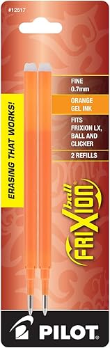 Miniatura 1 de Pilot FriXion Ball - Recambios de tinta de gel, punta fina, 0.028in, tinta naranja, 2 unidades