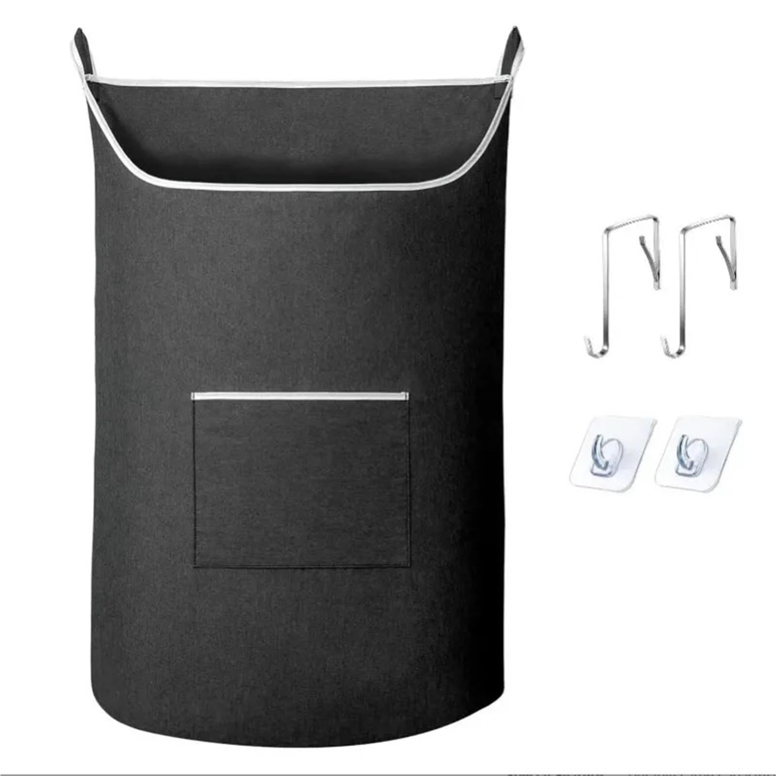 Sacco Per Bucato Sospeso Borsa for cesto della biancheria da appendere | Porta Nera Con Ampio Cestello Di Apertura(Grey)